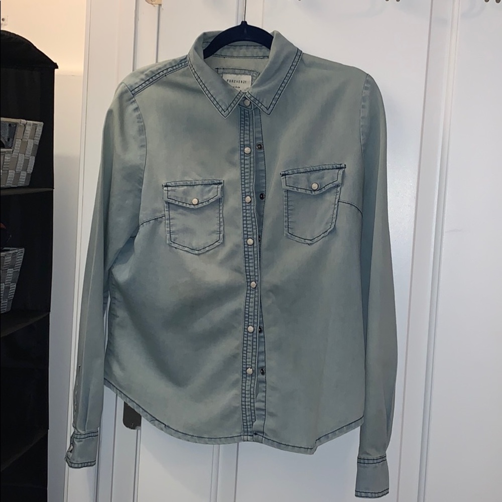 forever 21 denim button down